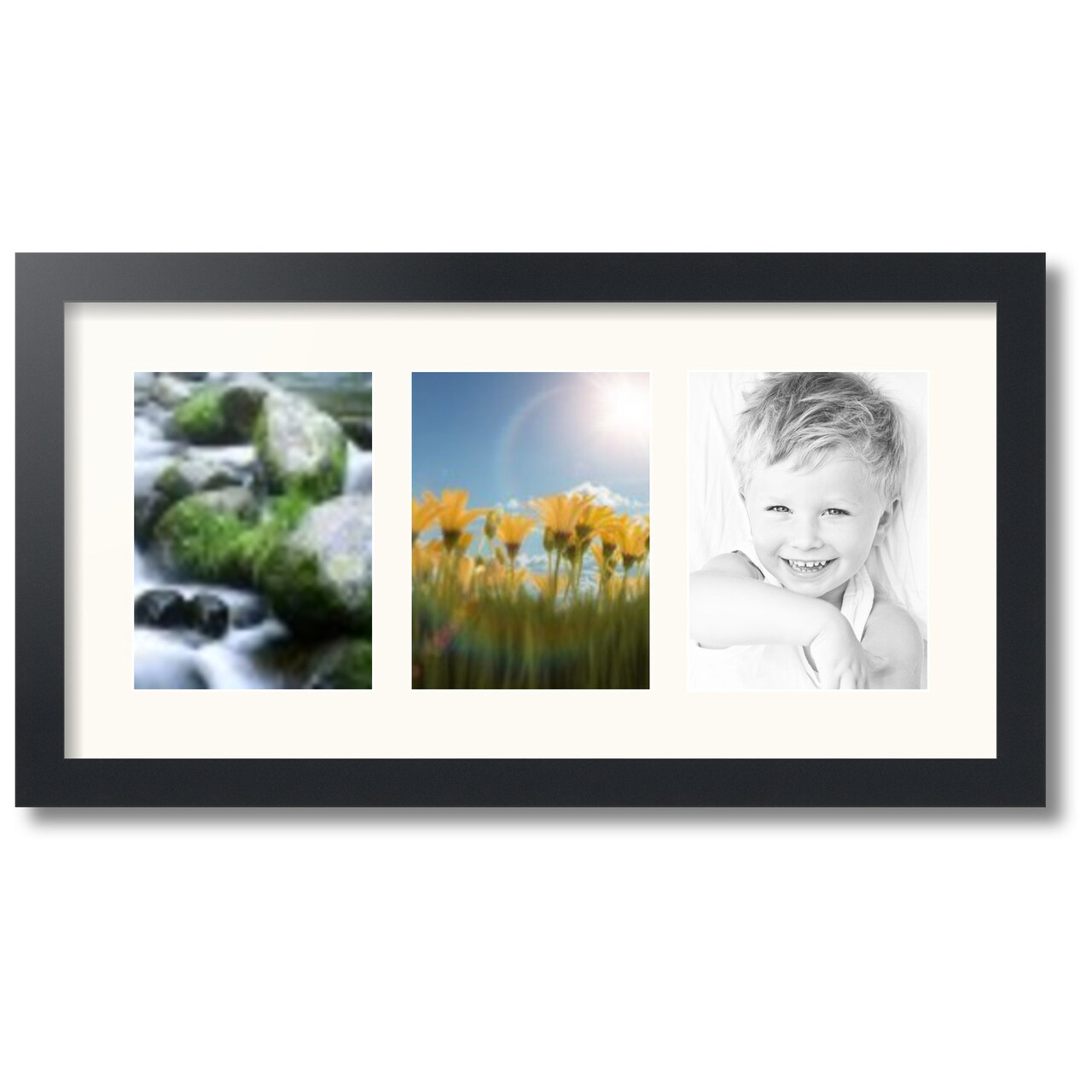 ArtToFrames Collage Photo Picture Frame with 3 - 6x8 inch Openings, Framed in Black with Over 62 Mat Color Options and Plexi Glass (CSM-3926-782)